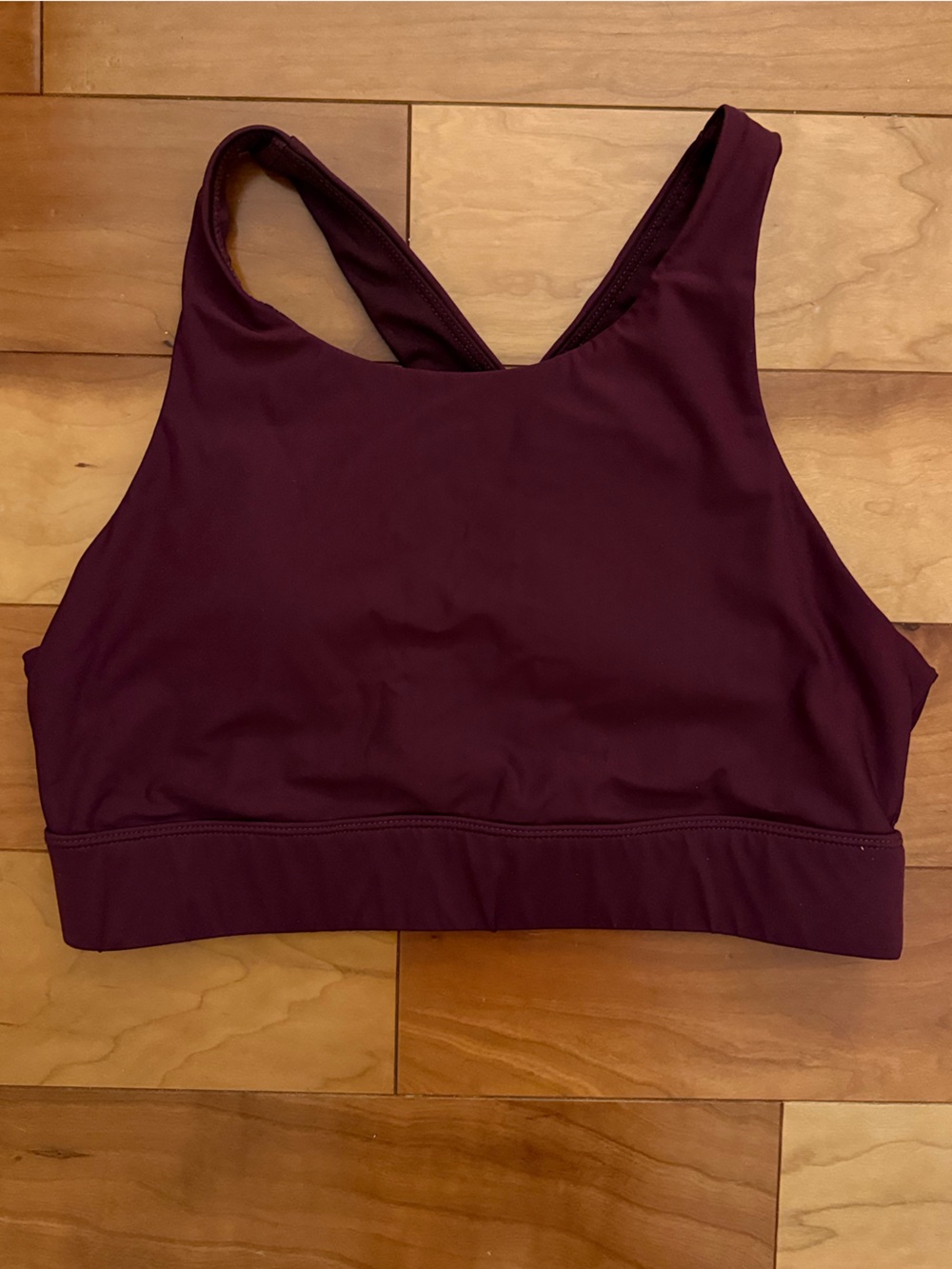 Fabletics Burgundy High-Neck Sports Bra